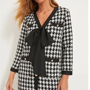 Pomander Place Black and White Houndstooth Dress